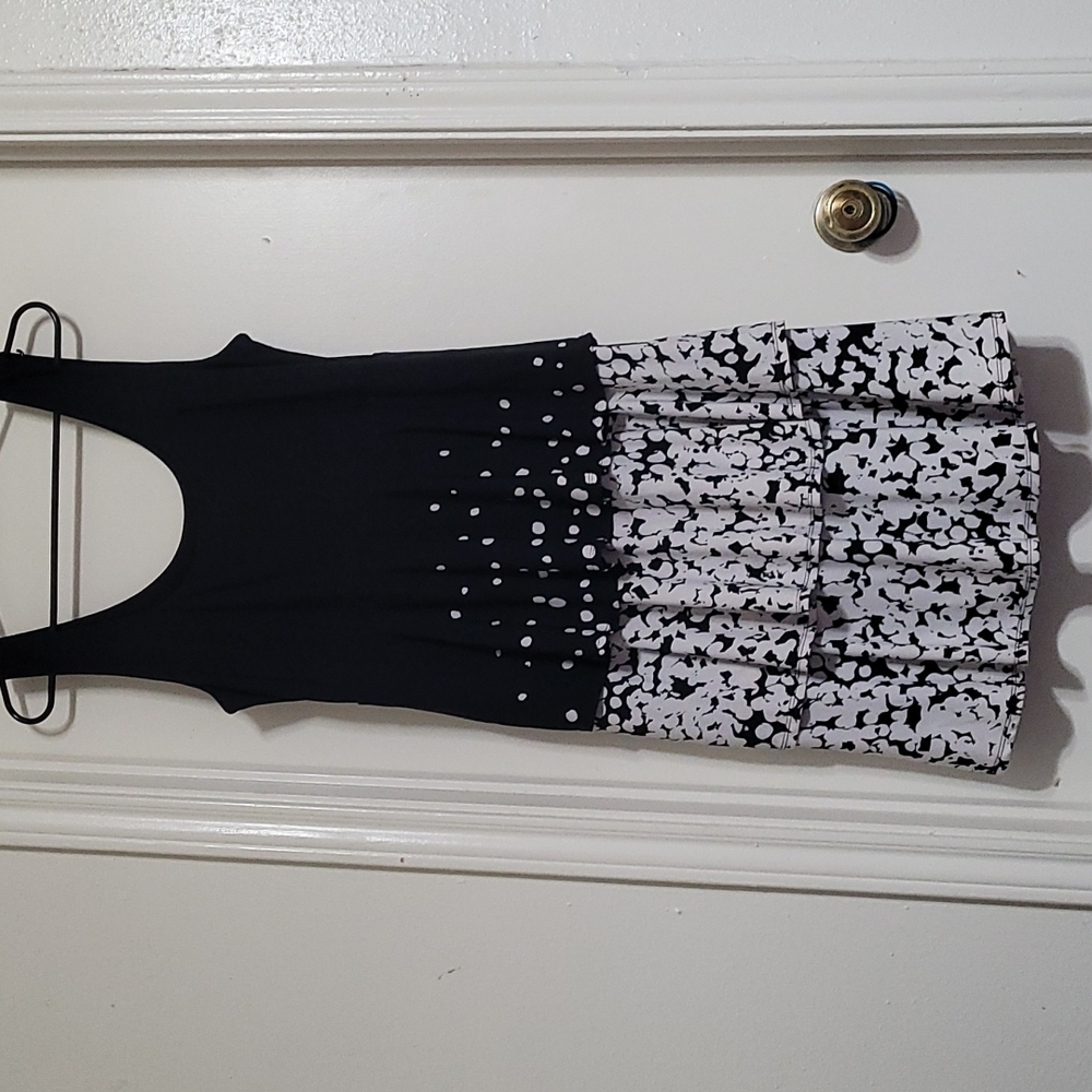 Tiana B polka-dot floral ruffle midi dress size large